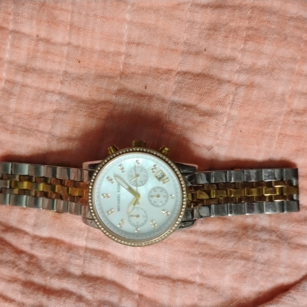 Michael Kors Gold and Silver Chronograph Watch